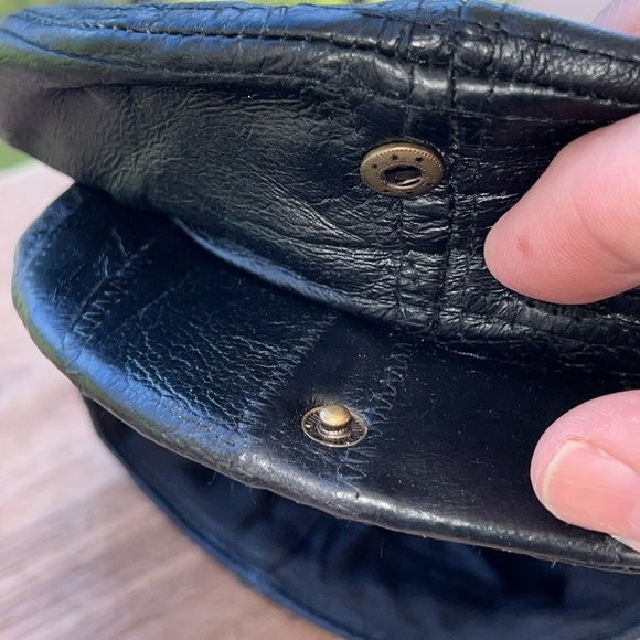 Newsboy Cap (Black) Leather Shell/Fabric Lining-unbranded - Picture 6 of 7